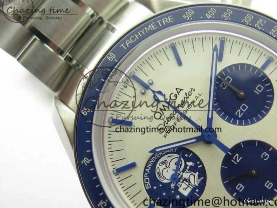 0416 Speedmaster SS Snoopy Apollo OMF Best Edition White Dial on SS Bracelet Venus EasyCare 7877